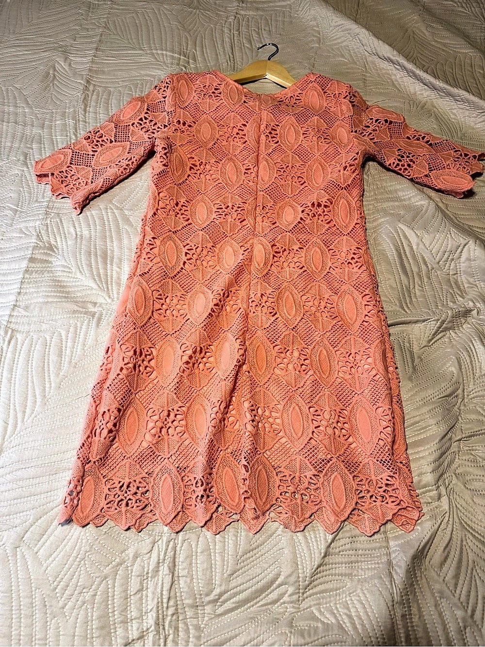 EmmaLee Lace Mini Dress in coral color Size Medium Like New